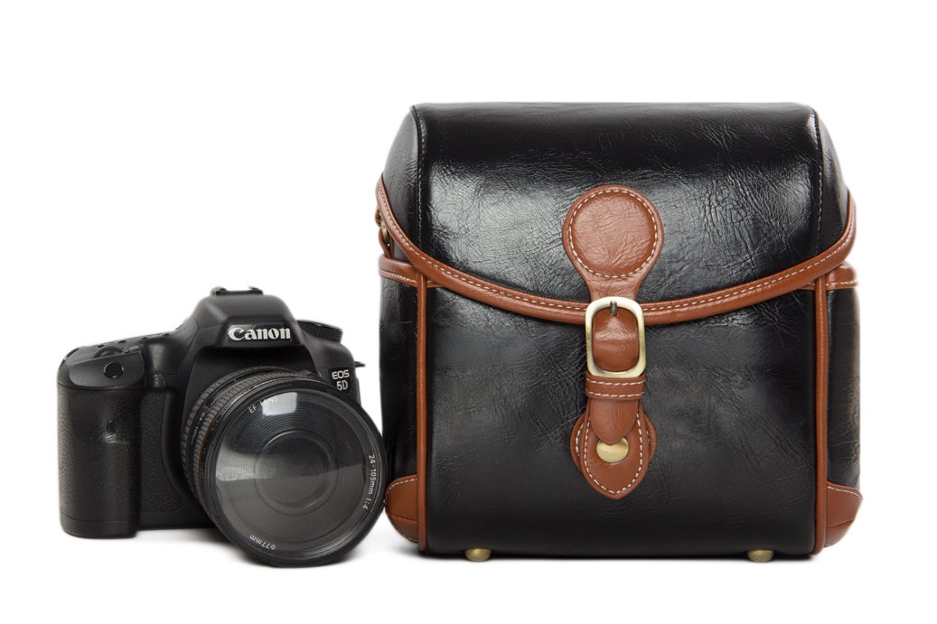 Vintage PU Leather Retro Camera Shoulder Bag DSLR Camera Bag for Nikon Canon Sony Bag 288 Black 